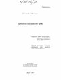 Принципы гражданского права тема диссертации по юриспруденции